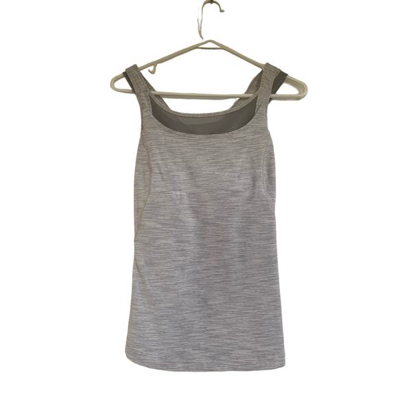 Lululemon Strappy Back Sports Size 8 Workout Tank Gray Women's Sporty Top - Picture 1 of 7